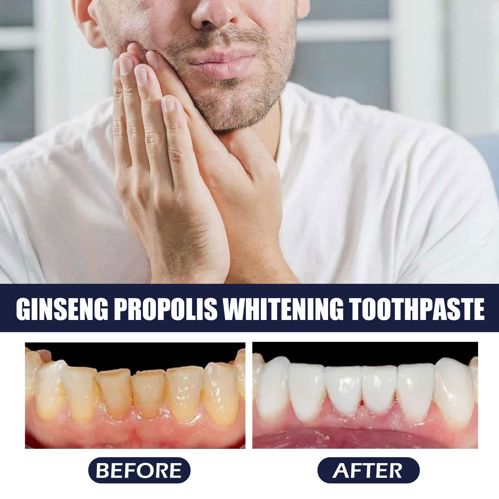 Ginseng Propolis Cleaning Tooth Stains, Oral Odors, Teeth and Gingival Care Whitening Toothpaste 2024_voghion.com