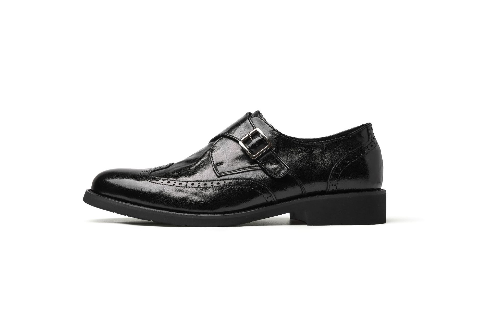 ShoeVault Brogue Echtleder Herbst Atmungsaktiv Herren Bräutigam Arbeitsanzug Casual Klettverschluss Business Derby Schuhe_voghion.com