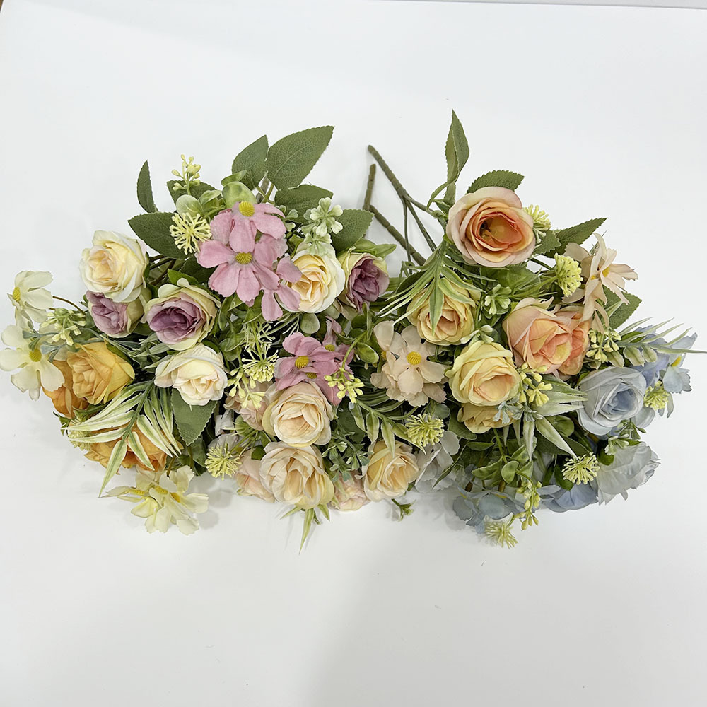Kunstig blomst rose Daisy bukett INS stil kunstig blomst fabrikk hjem dekorasjon grenseoverskridende bryllup_voghion.com