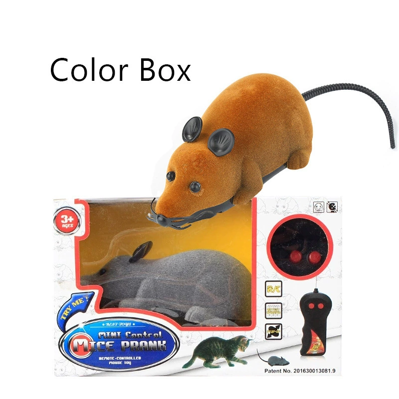 Remote‑control toy rat, two‑way flocked mouse, 23–28 cm, forward/back motion, >8 m range