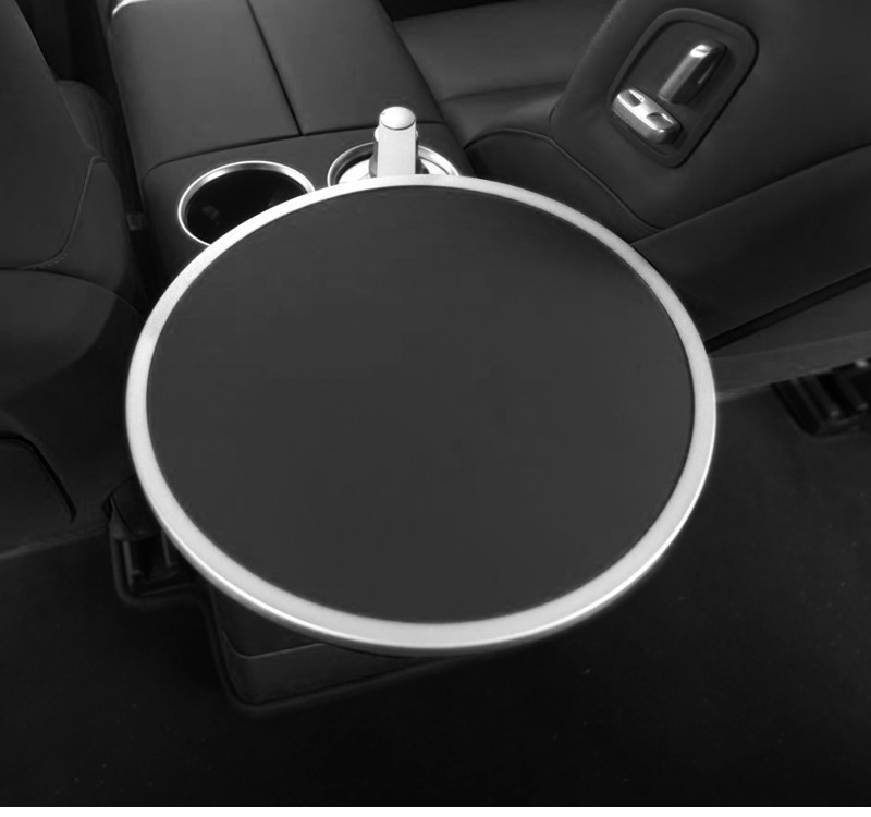 Car-Mounted Floating Round Table with Cup Holder, Suitable for Front and Rear Seats, for Drinking Tea and Working in the Car