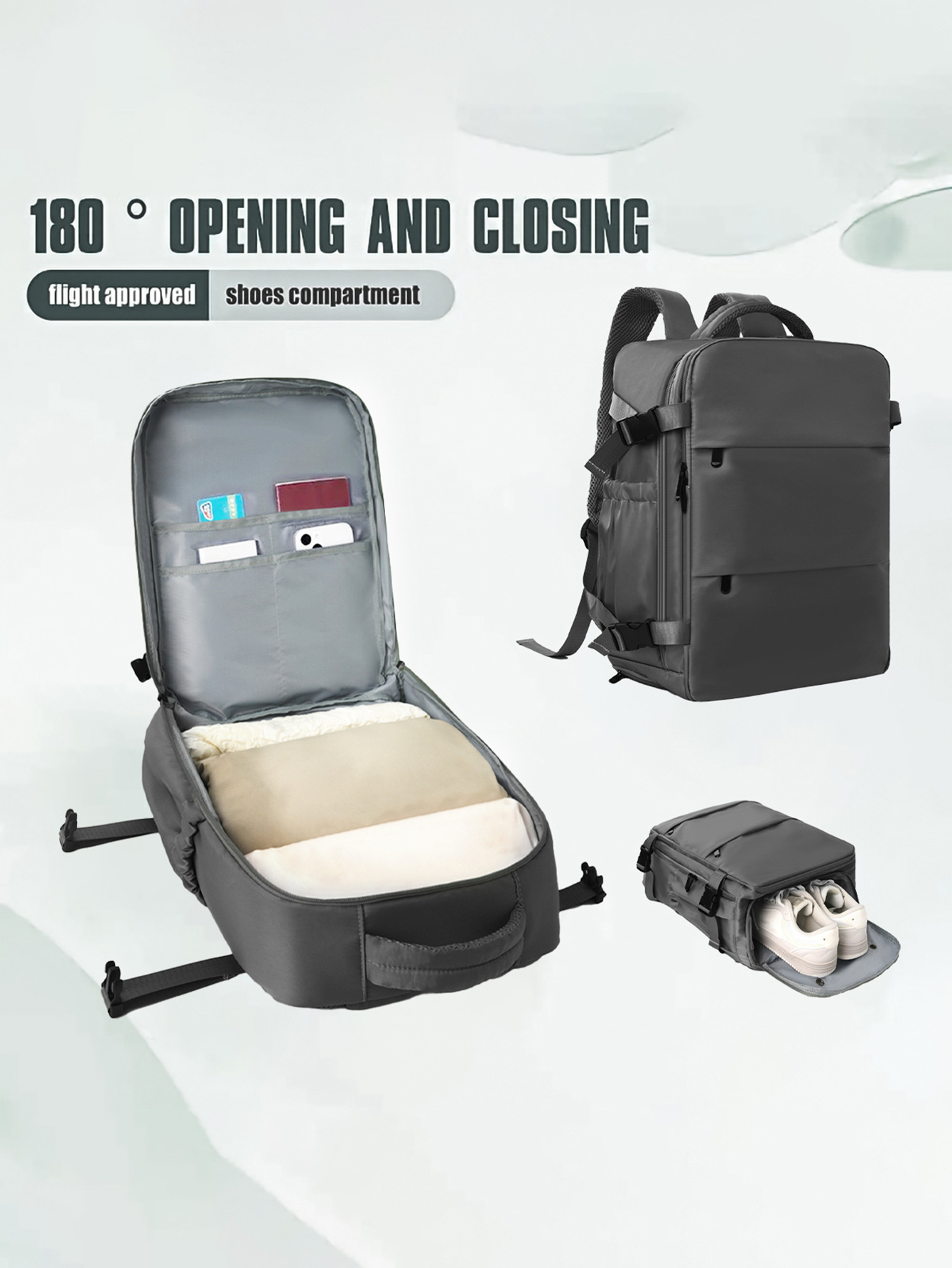 Multifunktionsrucksack mit großer Kapazität für die Schule und Reisen, tragbare Gepäcktasche_voghion.com