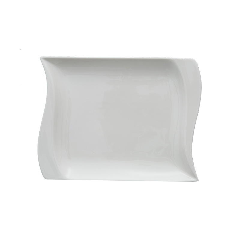 Plato de cerámica estilo occidental, serie Corner, para sopa, pasta, bistec, ensalada.