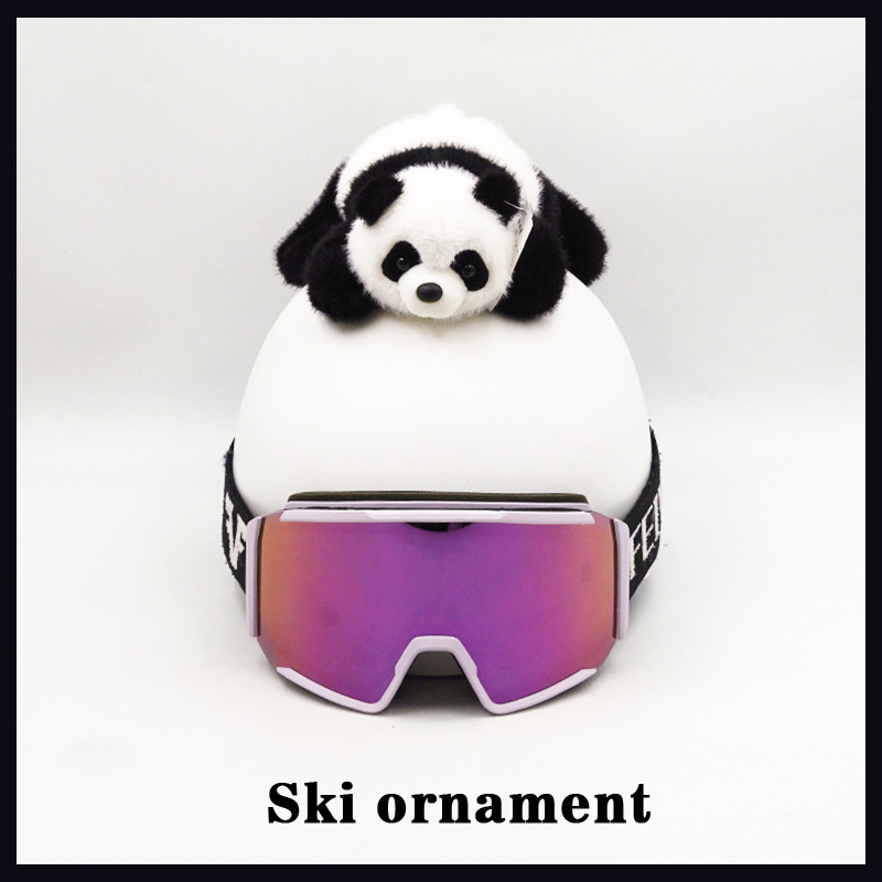 Personalized Creative Helmet Doll Lying down Panda Accessories Decorative Full-Face Helmet Half-Face Ski Helmet Doll Accessories Detachable