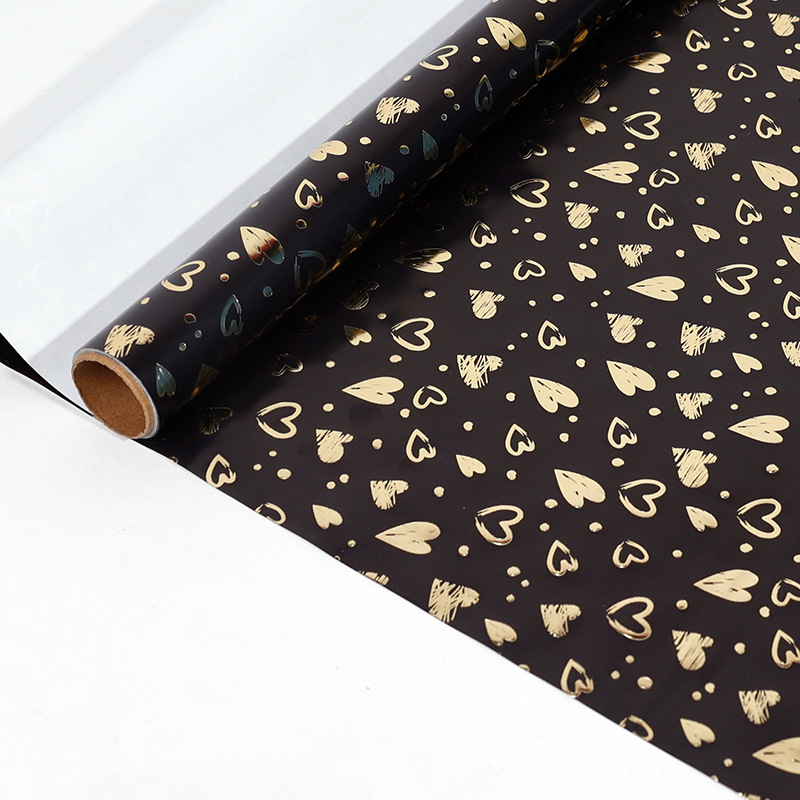 Amazon transfronterizo estampado negro papel de embalaje de regalo de gran tamaño punto de oro negro corona papel de embalaje de regalo de amor