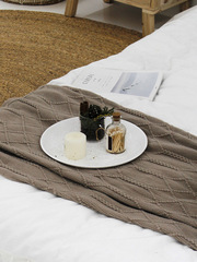 黑白灰水果盤拍照道具 木質圖騰印花托盤 樣板間餐桌裝飾果盤