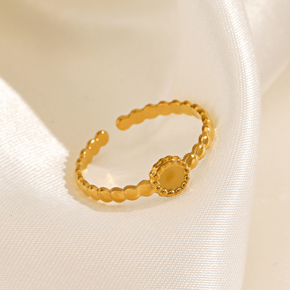 Open Ring Classification PVD Coated 18K Gold Plated Geometric 304 Stainless Steel IG Style Waterproof Non Tarnish Open Ring