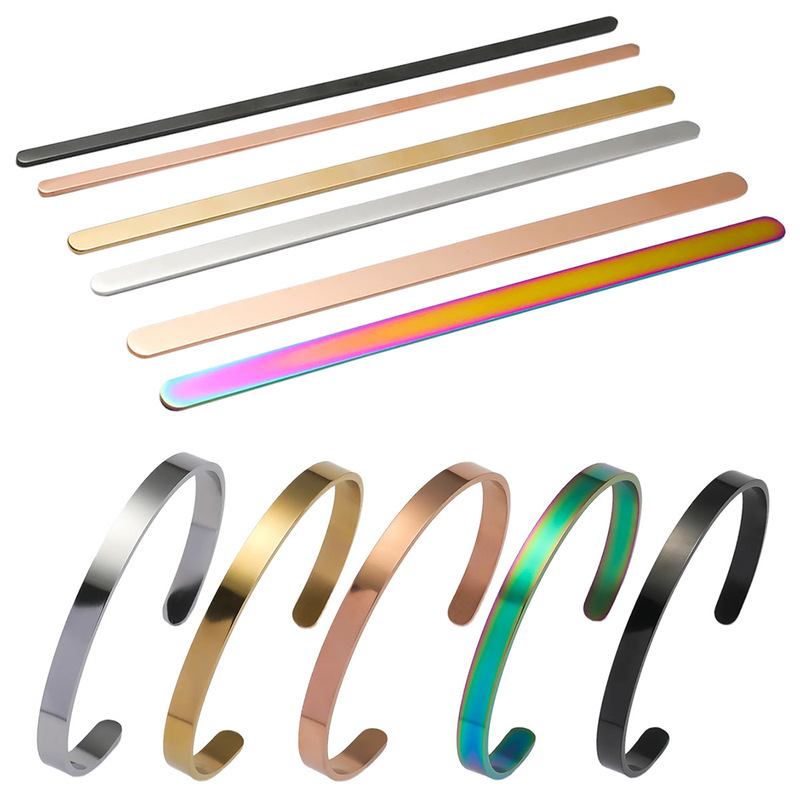 Cross-Border Light Luxury Best-Selling Glossy Titanium Steel Long Open Stainless Steel C-Shaped Bracelet with Logo Engraving Bracelet Cross-Border Light Luxury Best-Selling Glossy Titanium Steel Long Open Stainless Steel C-Shaped Bracelet with Logo Engraving Bracelet