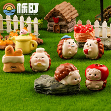 微景观卡通可爱小刺猬创意手办苔藓造景装饰品配件桌面迷你小摆件