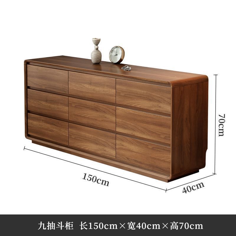 9개의 서랍장 150*40*70CM 순수한 나무 색상