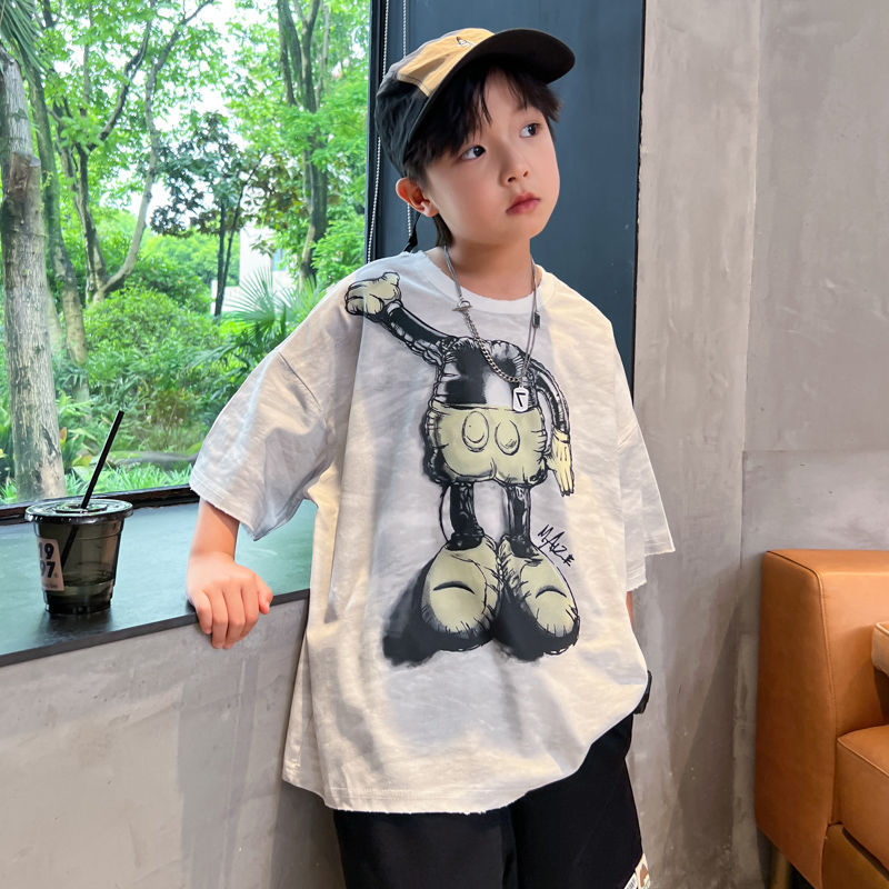 T-shirt manches courtes garçon en coton pour l'été_voghion.com