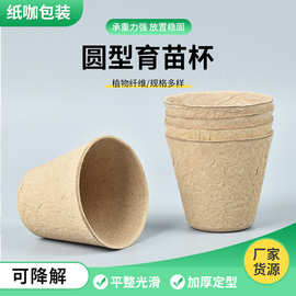 圆型纸浆育苗杯多肉叶插芽苗菜蝴蝶兰一次性可降解20只装纸托