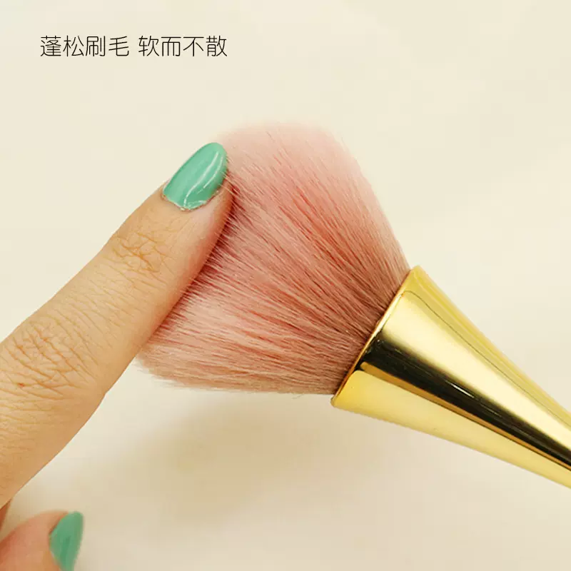 跨境热销电镀单支大号圆头美甲粉尘刷软毛清洁刷美甲工具定制工厂