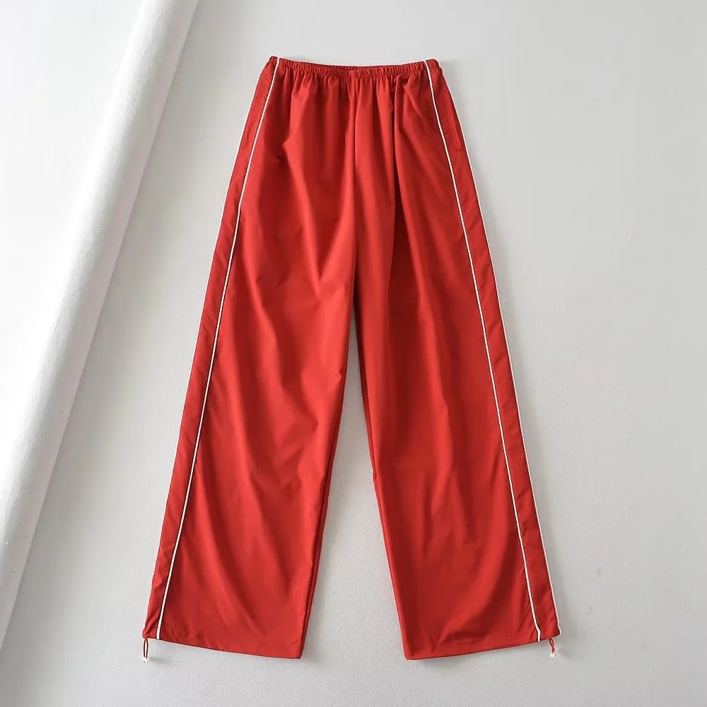 2023 nuevos Pantalones deportivos rectos de secado rápido sensible al aire de las mujeres de Europa y América caliente delgada casual cintura alta pantalones de pierna ancha image 15