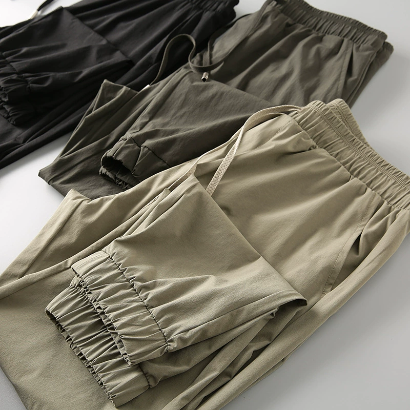 Стиль действительно красивый! Функциональная пуля! Летние мужские модные Универсальные эластичные повседневные брюки на шнурке, узкие брюки