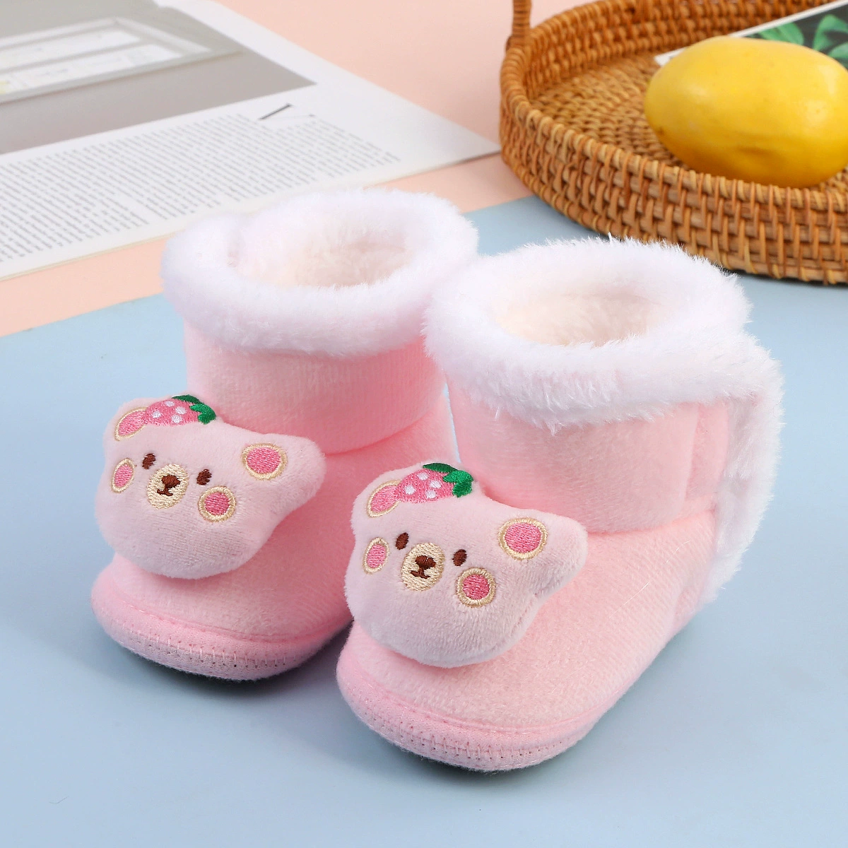 Зимние длинные хлопковые сапоги для малышей и детей, зимние детские сапоги, замшевые сапоги для малышей от года, с мягкой подошвой, нескользящие для малышей