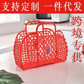 折叠蔬菜篮水果采摘篮子幼儿园礼品篮跨境批发收纳篮浴室洗浴小篮