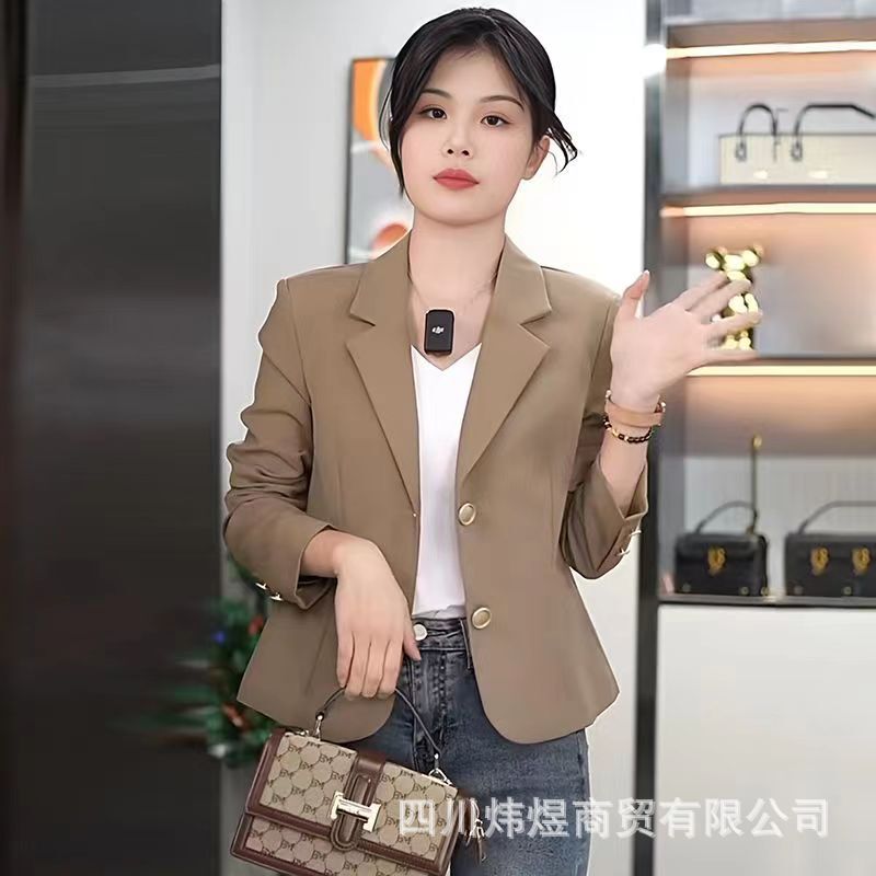 Women's Blazer, Spring and Autumn Thin Style, 2025 New Fashion, Korean Style, Slim Fit, Small Suit Jacket, Chanel Style Women's Blazer, Spring and Autumn Thin Style, 2025 New Fashion, Korean Style, Slim Fit, Small Suit Jacket, Chanel Style