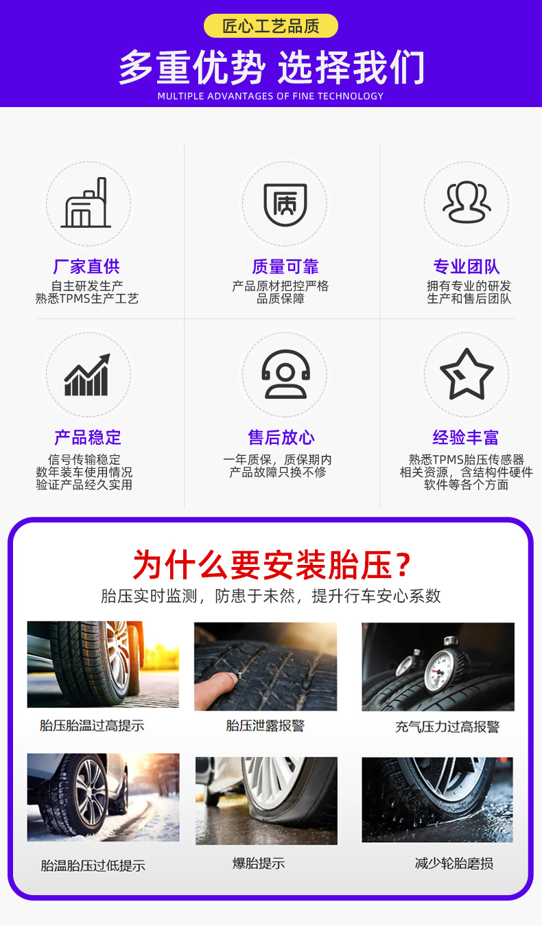 13598772 Tire Pressure Sensor Dedicated Tpms Car Tire Pressure Monitor External Optional Manufacturer