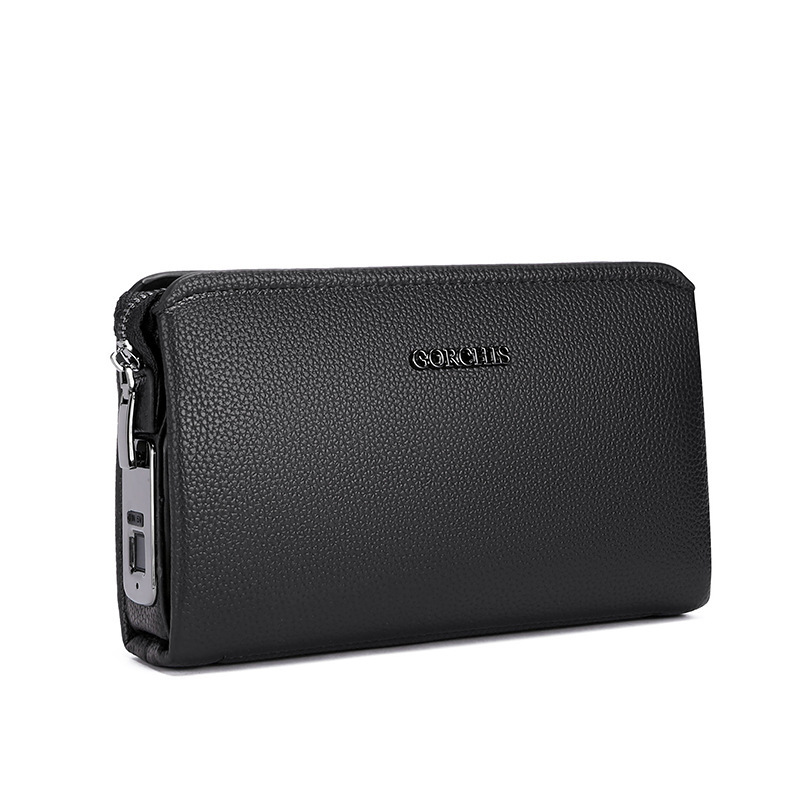 Foreign Trade Anti-Theft Fingerprint Lock Clutch Bag Men's Business Clutch Bag High Quality Clutch Bag Multi-Card Slot Long Wallet Foreign Trade Anti-Theft Fingerprint Lock Clutch Bag Men's Business Clutch Bag High Quality Clutch Bag Multi-Card Slot Long Wallet