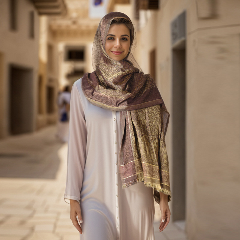 Solid color striped silk scarf square scarf high sense exotic wind sunscreen bag head scarf casual large silk scarf_voghion.com