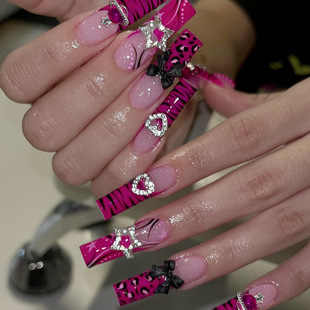 European and American Style Wear Armor Sweet Cool Spice Girl Long Water Pipe Leopard Pearl Star Love Planet False Nail Nail Nail