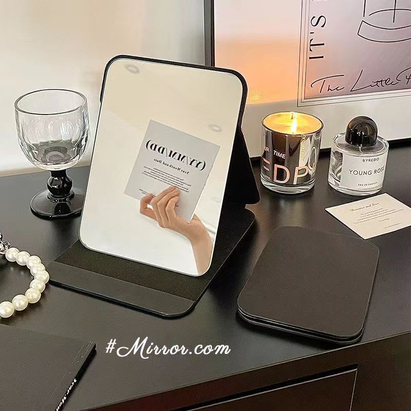 Espejo de maquillaje plegable, dormitorio de estudiantes, espejo de escritorio, espejo de oficina, espejo portátil