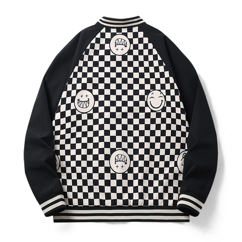 2024 primavera y otoño chaqueta impresa delgada de estilo de hombre cuello de moda chaqueta casual de hombre chaqueta suelta al por mayor