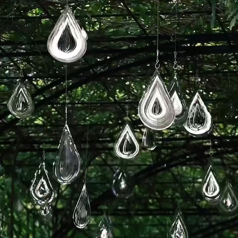 [Same Style as Revival Park] Mandala Wind Chime 3D Wind Rotating Scandinavian Garden Pendant Water Drop Entry Wind Chime