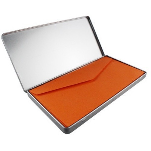 白夜铁盒 马口磨砂带铰铁盒 票据整理桌面收纳铁盒银色铁盒