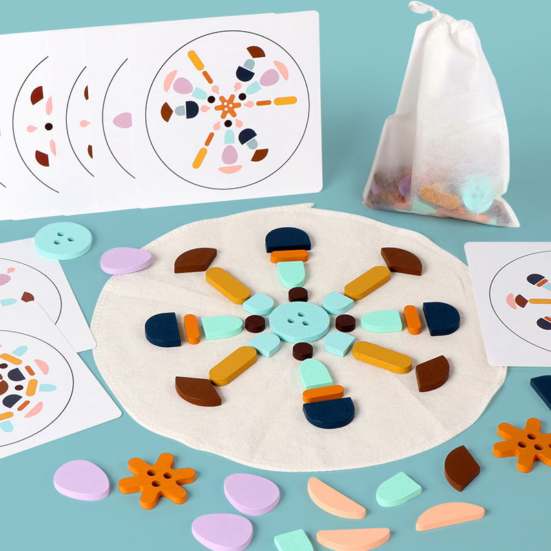 Nuevos productos transfronterizos venta caliente rompecabezas para niños juego de rompecabezas geométrico combinación de bloques de construcción de madera juguete color forma cognitiva