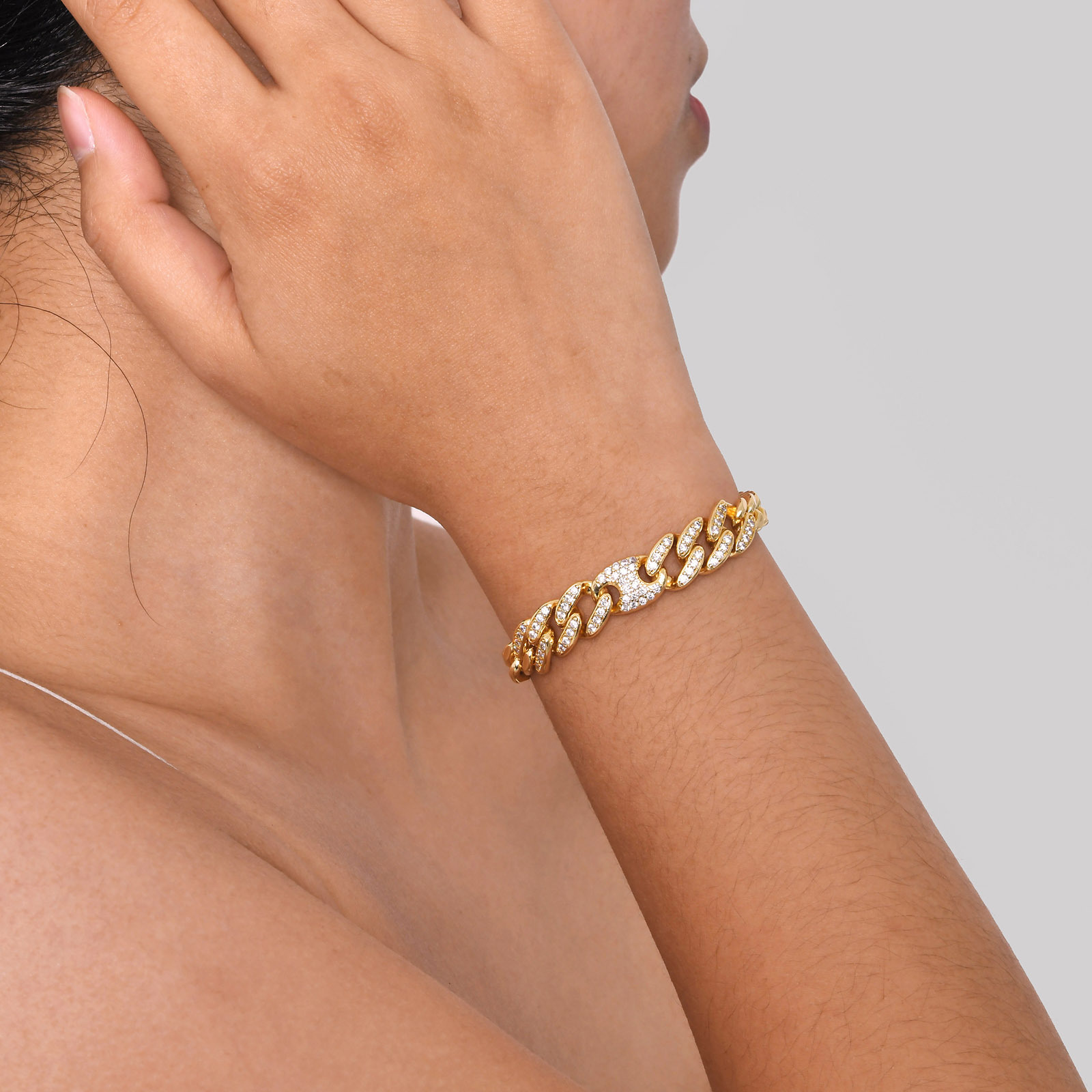 Inlay Design Copper Inlay Geometric Zircon Bracelets