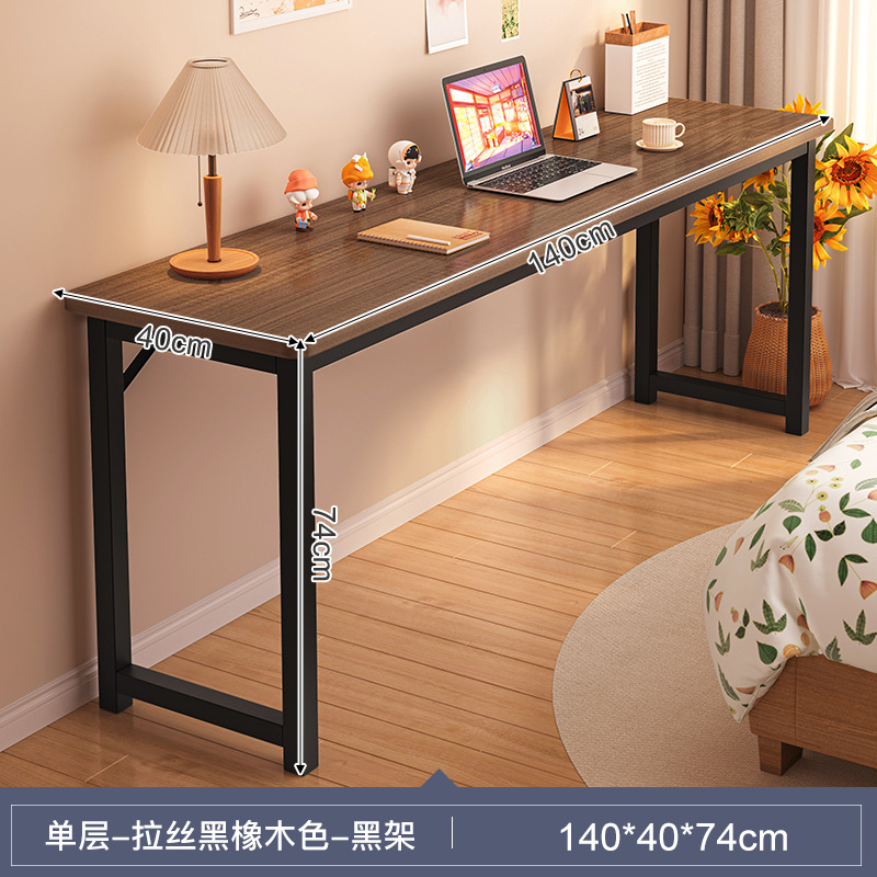 Escritorio para estudiantes que estudian mesa para dos hogares rectángulo simple casa de alquiler mesa de computadora mesa estrecha mesa larga contra la pared