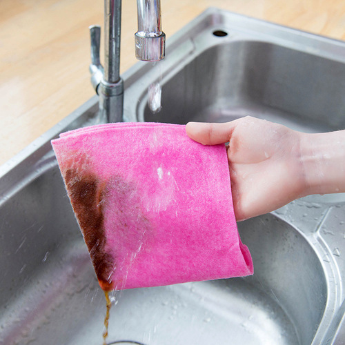 Coconut Shell Cleaning Cloth Household Grease-Proof Dishwashing Cloth Oil-Repellent and Water-Absorbent Non-Furring Kitchen Cleaning Pads Coconut Shell Towel