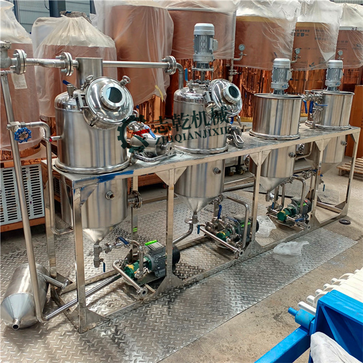小型食用油精炼设备 核桃油不锈钢精炼机组 志乾食用油脂精练设备