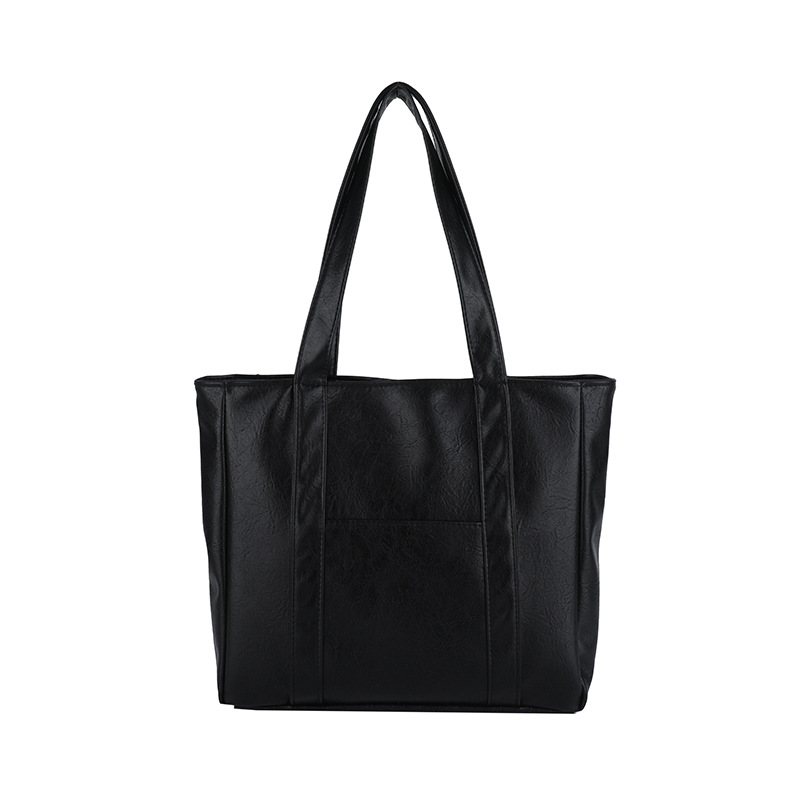 Bolsa de gran capacidad para mujeres 2024 nuevo estilo americano bolsas de compras de mano textura bolsas de hombro pu bolsas casuales simples