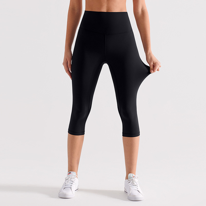Inf pantalones de yoga recortados para mujer pantalones de ciclismo de fitness cepillados elásticos de cintura alta para mujer leggings deportivos lulu de secado rápido