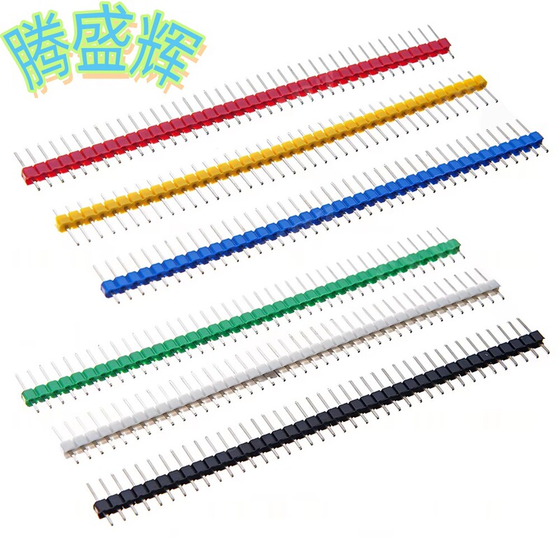 Colorful Pin Headers 2.54 Pitch 1*40P Single Row Straight Pin Headers Green/White/Red/Blue/Yellow/Black Colorful Pin Headers 2.54 Pitch 1*40P Single Row Straight Pin Headers Green/White/Red/Blue/Yellow/Black