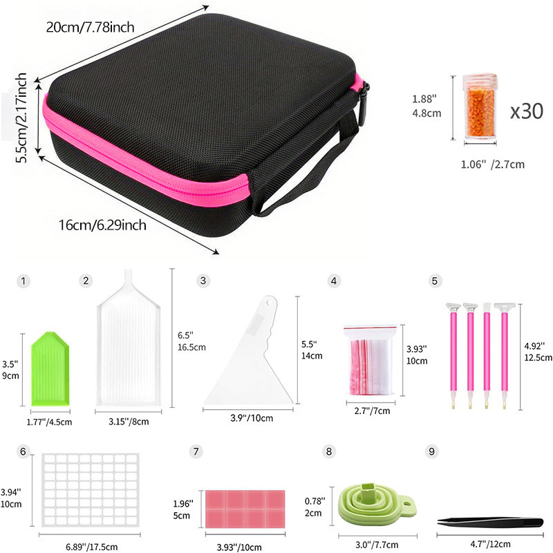 핑크 30 그리드 (전체 도구 _ 액세서리 세트 포함)