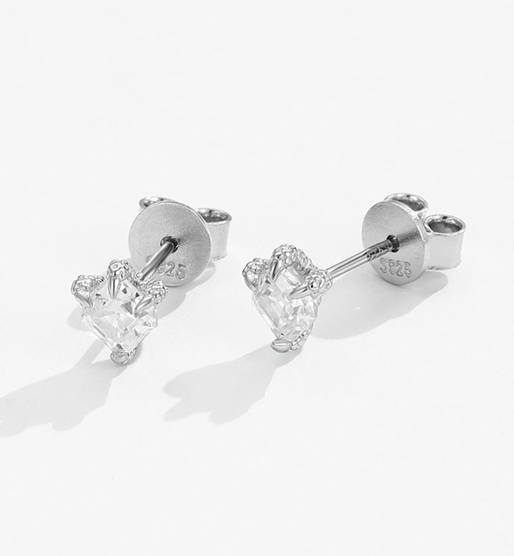 All Seasons Season 1 Pair 925 Sterling Silver Moissanite Moissanite Earrings Geometric Ear Studs