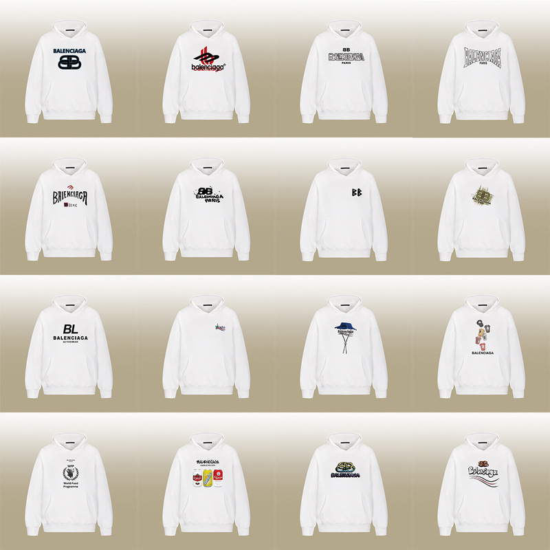 Cross-Border Paris High-End Version B Brand 25S Autumn and Winter New Heavyweight Printed Hooded Sweatshirt Casual Versatile for Men and Women