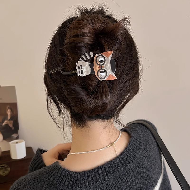 Adorable gato twist clip mujer 2025 nuevo clip de cabello de alta calidad detrás de la cabeza agarrar clip clip de cabello tocado clip de cabello