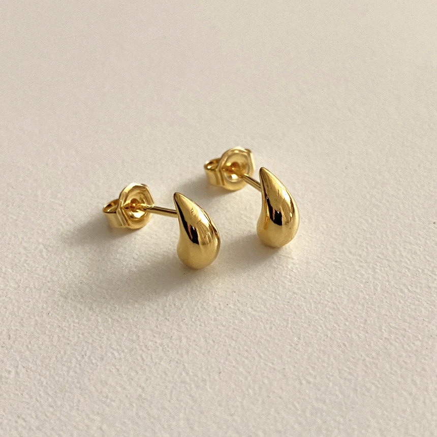 2g Weight 925 Sterling Silver Ear Needle Material 18K Gold Plated Plating Material Ear Studs Classification 1 Pair Quantity Daily Occasion 925 Sterling Silver Material Water Droplets Pattern All Seasons Season Women's Gender Simple Style Style 1 Pair 18K Gold Plated 925 Sterling Silver 925 Sterling Silver Earrings Water Droplets Ear Studs 9