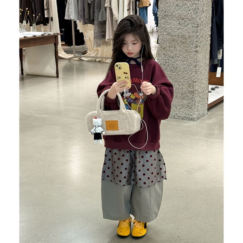 2025秋季女童韩版卡通卫衣套装儿童洋气时髦长袖上衣卫裤童装秋装|undefined