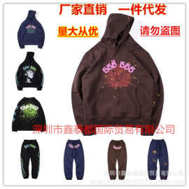 21SS 欧美嘻哈歌手同款泡发字母555555印花男女情侣卫衣连帽衫潮