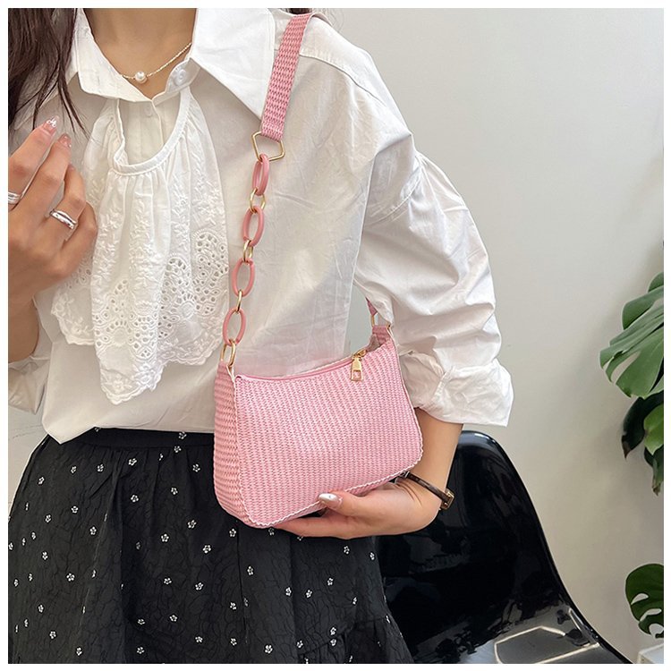 New Handheld Small Bag Single Shoulder Bag Fashionable Retro 2024 Corduroy Underarm Stick Bag Handbag for Women_voghion.com