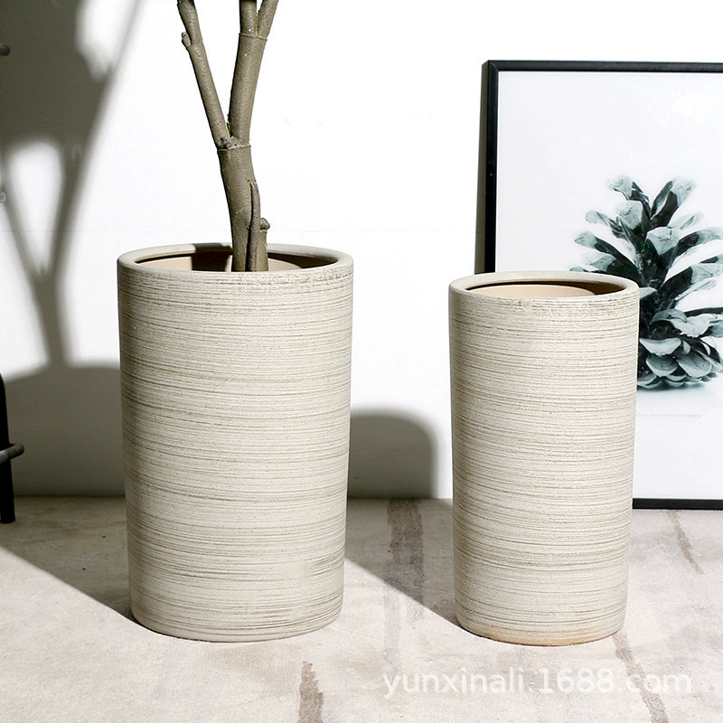 Прямые поставки с фабрики: керамические цветочные горшки, очень большие высокие напольные цилиндрические горшки для дома, гостиной, большие горшки для зеленых растений, для двора.