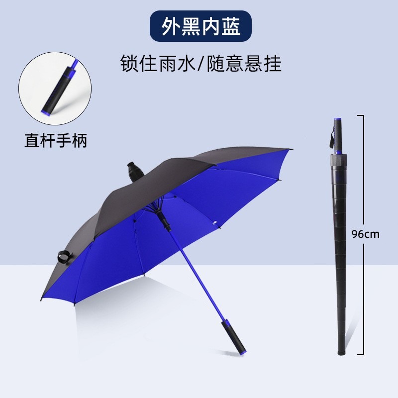 Paraguas de mango largo automático grande con logo impresión Paraguas de golf barra recta estilo negocios para hombres