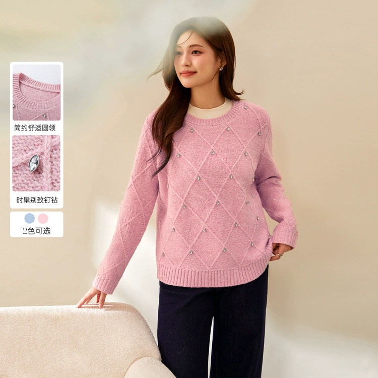 [Модный шикарный бриллиант нежный и уменьшен по возрасту мягкий дикий дикий свитер] Funny Show большой размер женский толстый мм зимний новый