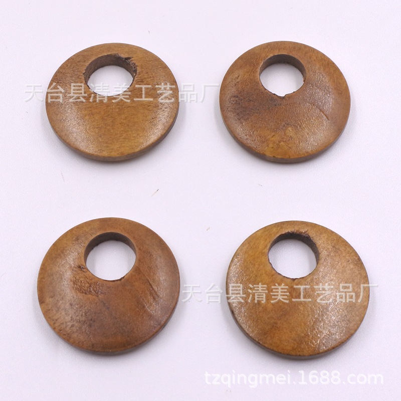 25mm agujero redondo botón de café profundo bricolaje decoración artesanía madera botón de madera 50 por paquete